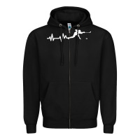 Black hockey player heartbeat ice Zipper Hoodie - artisFamous