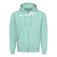Seafoam hockey player heartbeat ice Zipper Hoodie - artisFamous