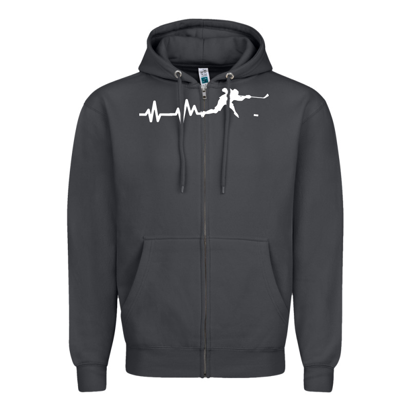 Hockey Player Heartbeat Ice Zipper Hoodie by artisFamous | Teevron