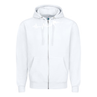 White hockey player heartbeat ice Zipper Hoodie - artisFamous