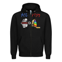 Black DAFTPUNK Japanese Zipper Hoodie - artisFamous