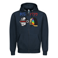 Navy DAFTPUNK Japanese Zipper Hoodie - artisFamous