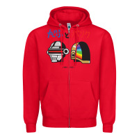 Red DAFTPUNK Japanese Zipper Hoodie - artisFamous