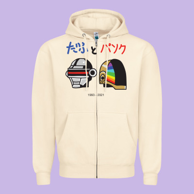 Daftpunk Japanese Zipper Hoodie Designed By Artisfamous