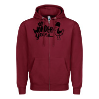 Burgundy The Wonder Years Zipper Hoodie - artisFamous