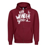 Burgundy The Wonder Years Zipper Hoodie - artisFamous