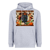 Heather Grey Fall black angus Heavyweight Hoodie - RanaPortraitStore