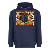 Navy Fall black angus Heavyweight Hoodie - RanaPortraitStore