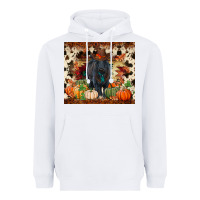White Fall black angus Heavyweight Hoodie - RanaPortraitStore