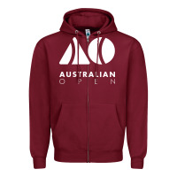 Burgundy australian open Zipper Hoodie - artisFamous