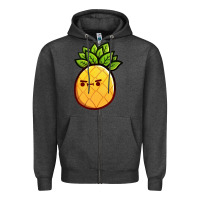 Charcoal Heather pineapple fruits Zipper Hoodie - artisFamous