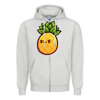 Dove Grey pineapple fruits Zipper Hoodie - artisFamous