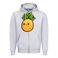 Heather Grey pineapple fruits Zipper Hoodie - artisFamous