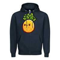 Navy pineapple fruits Zipper Hoodie - artisFamous