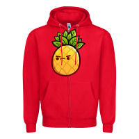 Red pineapple fruits Zipper Hoodie - artisFamous