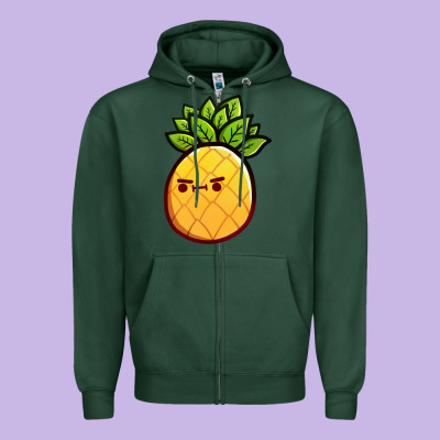 Pineapple Fruits Zipper Hoodie Designed By Artisfamous