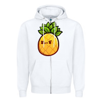 White pineapple fruits Zipper Hoodie - artisFamous