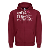 Burgundy flights Zipper Hoodie - artisFamous