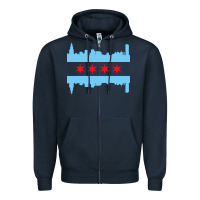 Navy awesome chicago city Zipper Hoodie - artisFamous