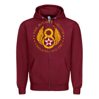 Burgundy mighty eighth   8th anniversary Zipper Hoodie - artisFamous