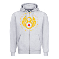 Heather Grey mighty eighth   8th anniversary Zipper Hoodie - artisFamous