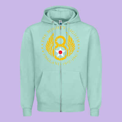 Mighty Eighth   8th Anniversary Zipper Hoodie Designed By Artisfamous