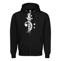 Black musical guitar bass Zipper Hoodie - artisFamous