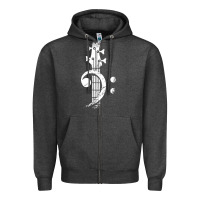 Charcoal Heather musical guitar bass Zipper Hoodie - artisFamous