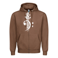 Chestnut musical guitar bass Zipper Hoodie - artisFamous