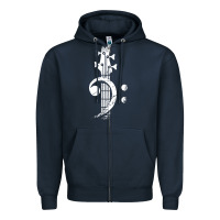 Navy musical guitar bass Zipper Hoodie - artisFamous