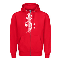 Red musical guitar bass Zipper Hoodie - artisFamous