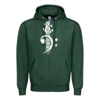 Sports Green musical guitar bass Zipper Hoodie - artisFamous