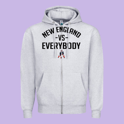 New England Zipper Hoodie Designed By Artisfamous