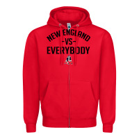 Red new england Zipper Hoodie - artisFamous