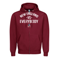Burgundy new england everybody Zipper Hoodie - artisFamous