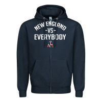Navy new england everybody Zipper Hoodie - artisFamous