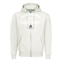 Oatmeal Heather new england everybody Zipper Hoodie - artisFamous