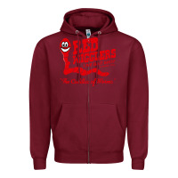 Burgundy red wigglers Zipper Hoodie - artisFamous