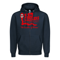 Navy red wigglers Zipper Hoodie - artisFamous