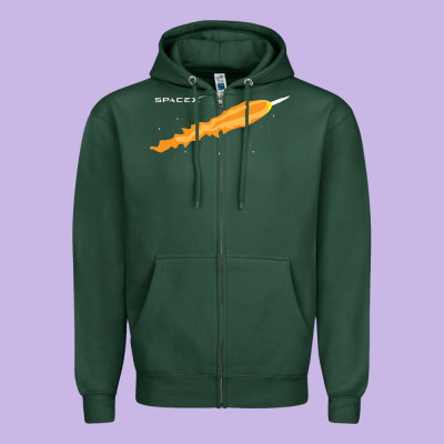 Spacex Rocket Zipper Hoodie Designed By Artisfamous