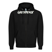 Black Greenpeace Zipper Hoodie - artisFamous