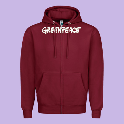 Greenpeace Zipper Hoodie Designed By Artisfamous