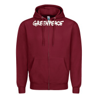 Burgundy Greenpeace Zipper Hoodie - artisFamous