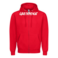 Red Greenpeace Zipper Hoodie - artisFamous