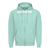 Seafoam Greenpeace Zipper Hoodie - artisFamous