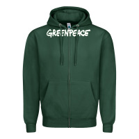 Sports Green Greenpeace Zipper Hoodie - artisFamous
