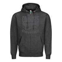Charcoal Heather Sarah Connor's Club - Gym & Fitness Zipper Hoodie - artisFamous