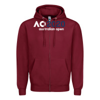 Burgundy australian open Zipper Hoodie - artisFamous