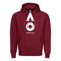 Burgundy australian open Zipper Hoodie - artisFamous