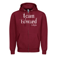 Burgundy team edward twilight Zipper Hoodie - artisFamous